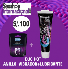 DUO HOT ANILLO VIBRATORIO LUBRICANTE SEXSHOP PTE PIEDRA 931568025